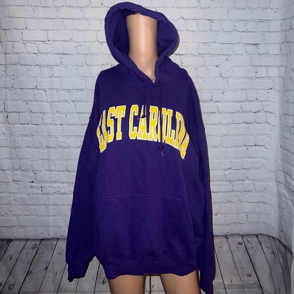 Gildan Other - East Carolina University Purple & Yellow Hoodie size L